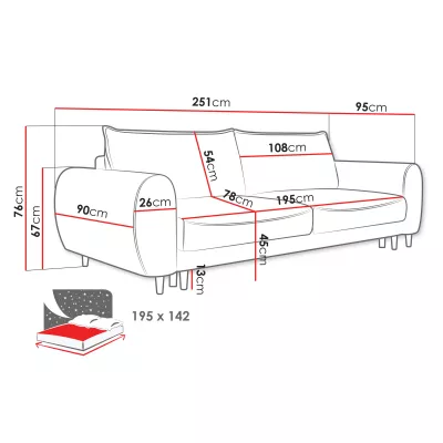 Pohovka na každodenní spaní BREGON - béžová