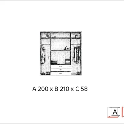 Čtyřdveřová šatní skříň 200/58 HARLET - dub sonoma