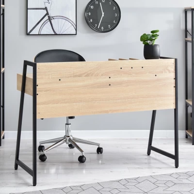 Široký psací stůl BATO - dub sonoma / černý