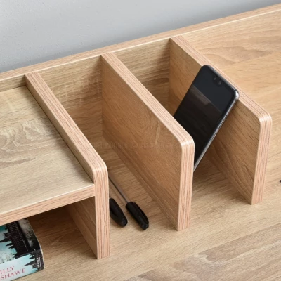 Široký psací stůl BATO - dub sonoma / černý