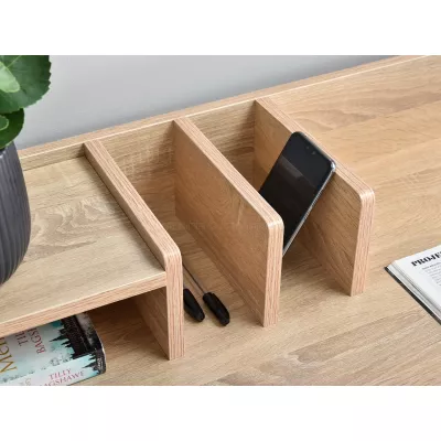 Široký psací stůl BATO - dub sonoma / černý