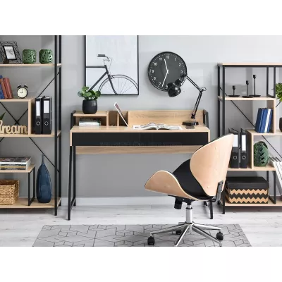 Široký psací stůl BATO - dub sonoma / černý