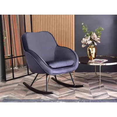 Houpací křeslo KELIN - grafitové / černé