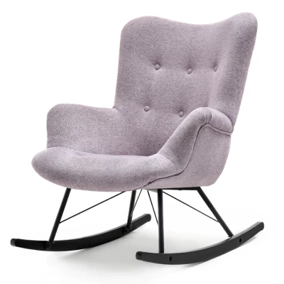 Houpací křeslo ENAS - pudrově růžové / černé