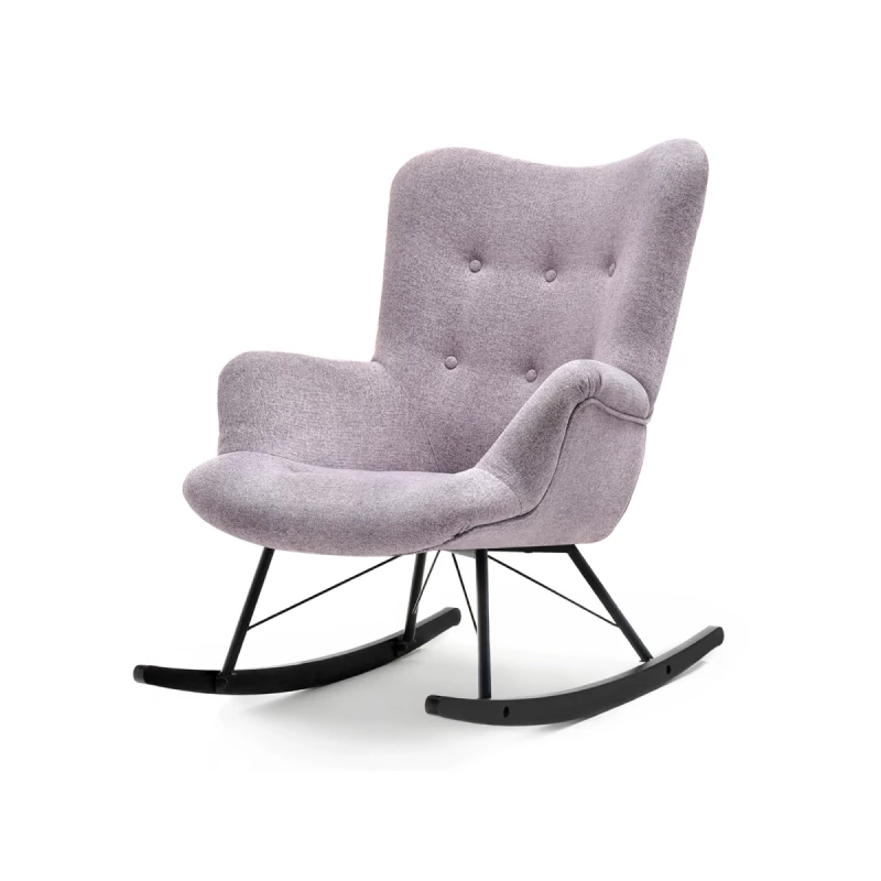 Houpací křeslo ENAS - pudrově růžové / černé