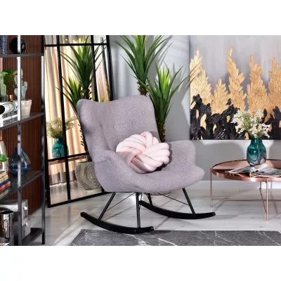 Houpací křeslo ENAS - pudrově růžové / černé