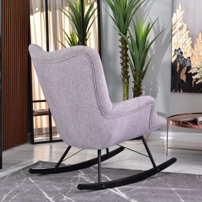 Houpací křeslo ENAS - pudrově růžové / černé