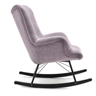 Houpací křeslo ENAS - pudrově růžové / černé