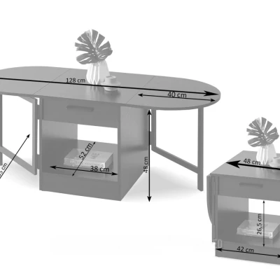 Rozkládací konferenční stolek IZAK - dub / černý