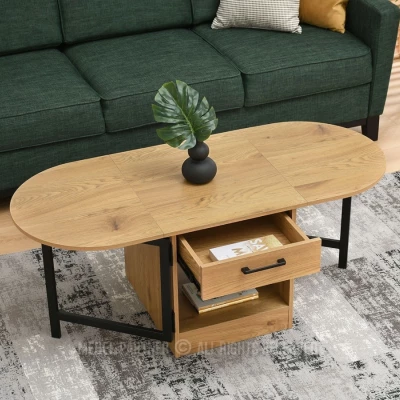 Rozkládací konferenční stolek IZAK - dub / černý