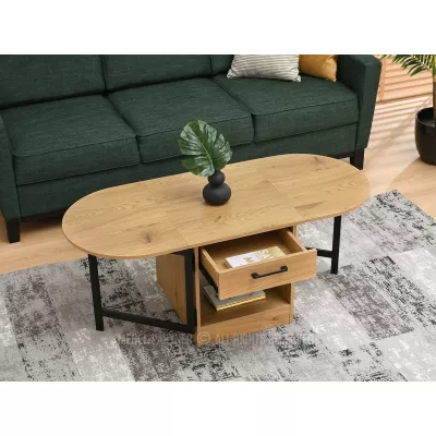 Rozkládací konferenční stolek IZAK - dub / černý