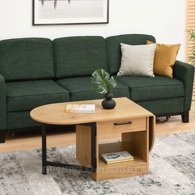 Rozkládací konferenční stolek IZAK - dub / černý