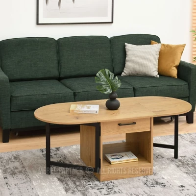 Rozkládací konferenční stolek IZAK - dub / černý