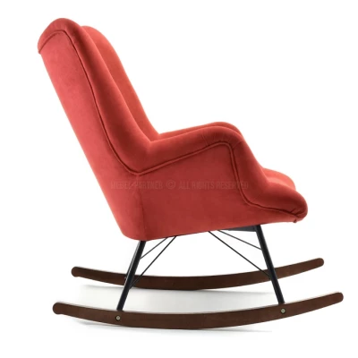 Houpací křeslo ENAS - oranžové / černé / ořech