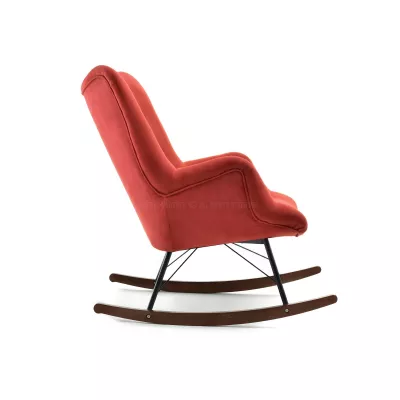 Houpací křeslo ENAS - oranžové / černé / ořech