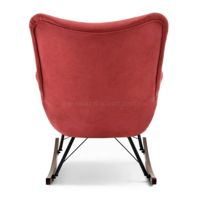 Houpací křeslo ENAS - oranžové / černé / ořech