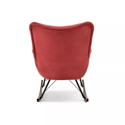 Houpací křeslo ENAS - oranžové / černé / ořech