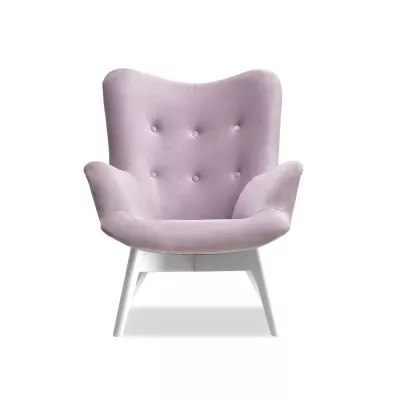 Křeslo ušák AMRO - liliové / bílé