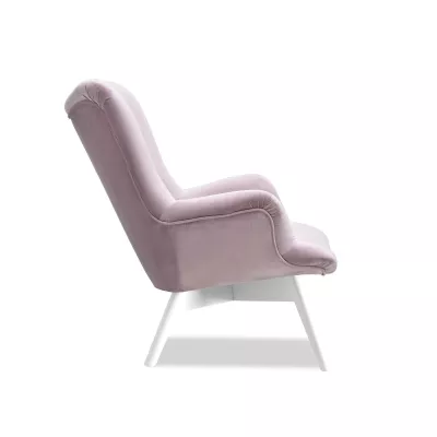 Křeslo ušák AMRO - liliové / bílé