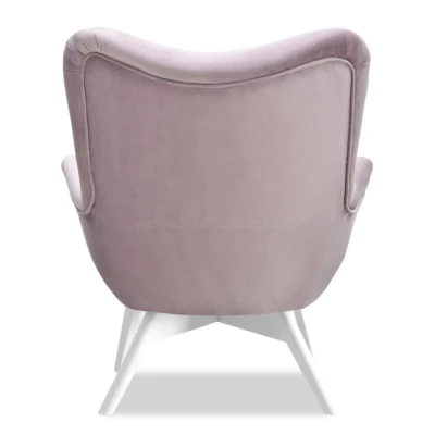 Křeslo ušák AMRO - liliové / bílé