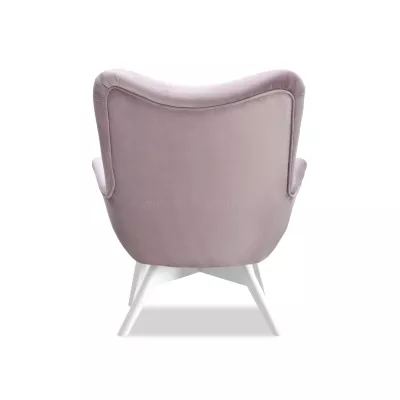 Křeslo ušák AMRO - liliové / bílé