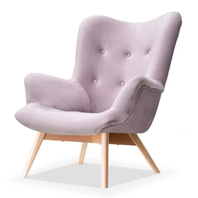 Křeslo ušák AMRO - liliové / buk