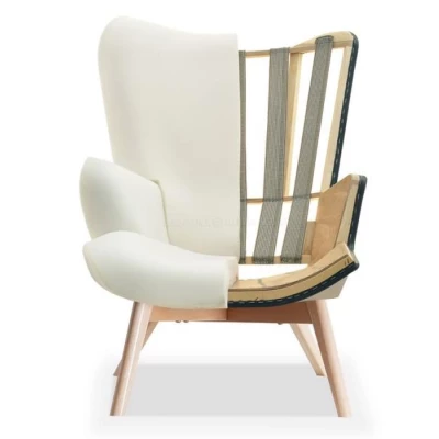 Křeslo ušák AMRO - liliové / buk