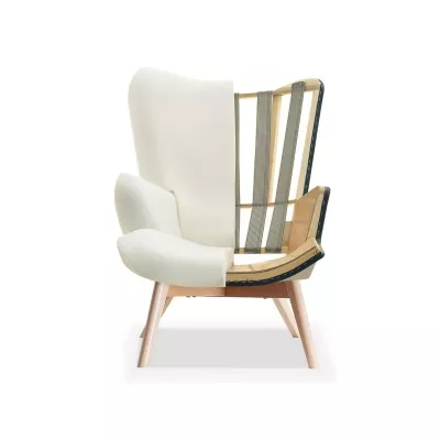 Křeslo ušák AMRO - liliové / buk