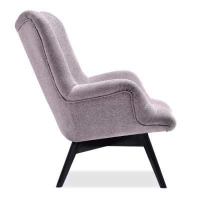 Křeslo ušák AMRO - pudrově růžové / černé