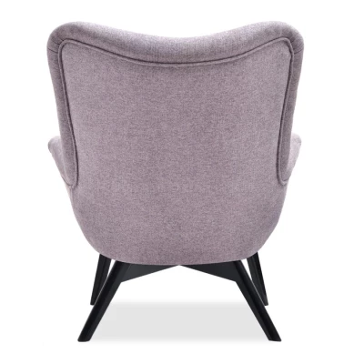 Křeslo ušák AMRO - pudrově růžové / černé