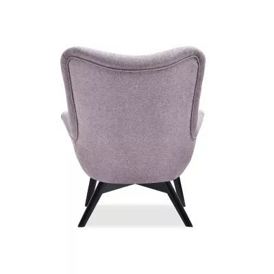 Křeslo ušák AMRO - pudrově růžové / černé