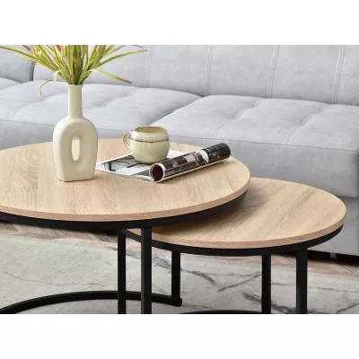 Set konferenčních stolků URVIN - dub sonoma / černý