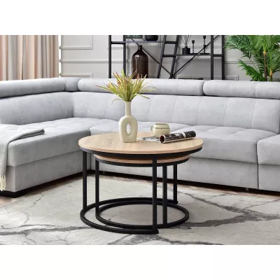 Set konferenčních stolků URVIN - dub sonoma / černý