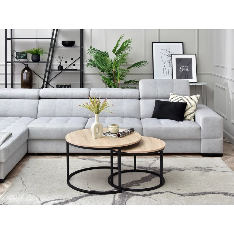 Set konferenčních stolků URVIN - dub sonoma / černý