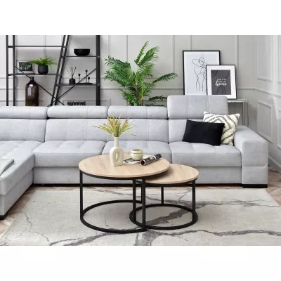 Set konferenčních stolků URVIN - dub sonoma / černý