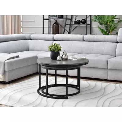 Set konferenčních stolků URVIN - šedý grafit / černý