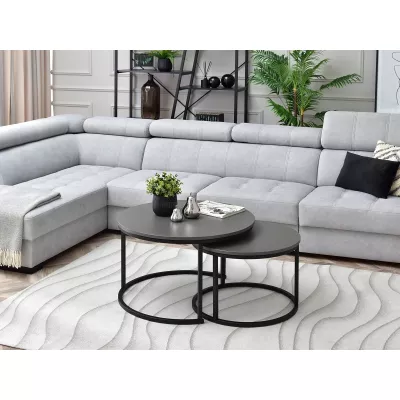 Set konferenčních stolků URVIN - šedý grafit / černý