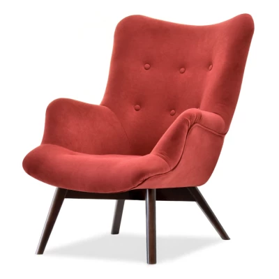 Křeslo ušák AMRO - oranžové / ořech