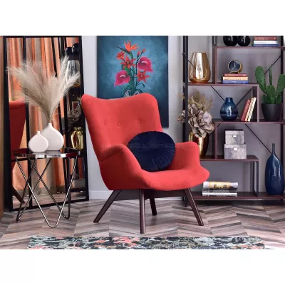 Křeslo ušák AMRO - oranžové / ořech