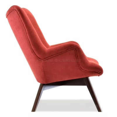 Křeslo ušák AMRO - oranžové / ořech