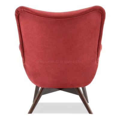 Křeslo ušák AMRO - oranžové / ořech