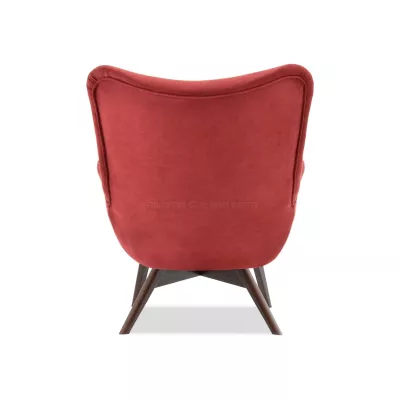 Křeslo ušák AMRO - oranžové / ořech