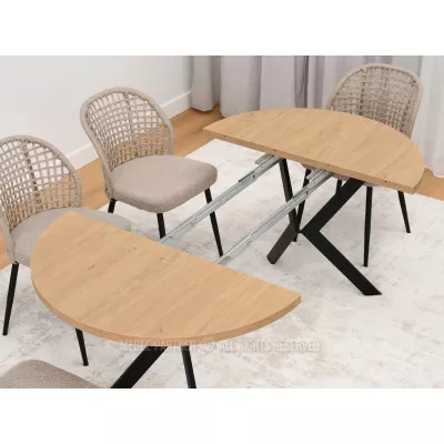 Designový rozkládací stůl 100(180)x100 ANCEL - dub kamenný / černý