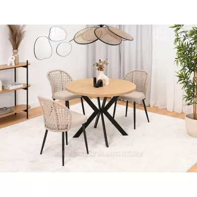 Designový rozkládací stůl 100(180)x100 ANCEL - dub kamenný / černý