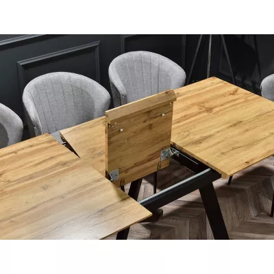 Rozkládací jídelní stůl 160(200)x90 NOSLEN - dub / černý