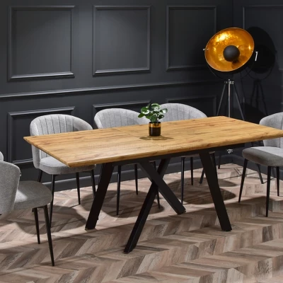 Rozkládací jídelní stůl 160(200)x90 NOSLEN - dub / černý