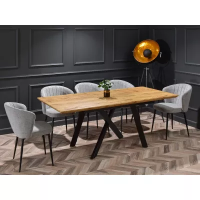 Rozkládací jídelní stůl 160(200)x90 NOSLEN - dub / černý