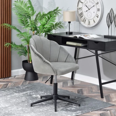 Otočné křeslo KARLO - šedé / černé