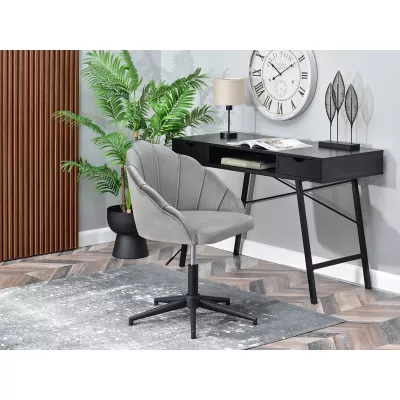 Otočné křeslo KARLO - šedé / černé