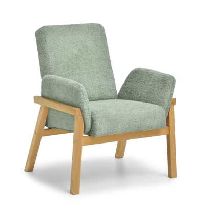 Čalouněné křeslo EMERY - mátové / dub